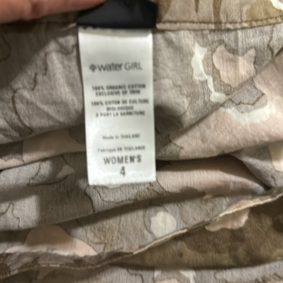 Patagonia Badoo Organic Cotton Double Wrap Mini Skirt Floral Tan Pink Tie Y2K-4 - Picture 7 of 8